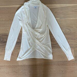 Bebe Cream Long Sleeve Off Shoulder Top Size Medium